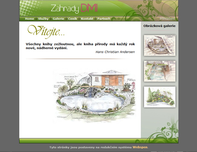 Web Zahrady DMI